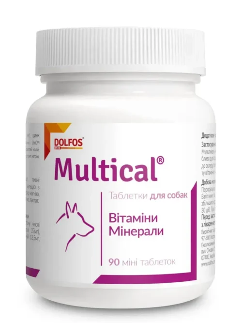 Dolfos MultiCal Mini комплекс вітамінів та мінералів для собак малих порід, 90таб