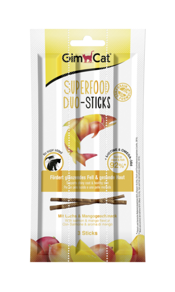 GimCat SuperFood Duo-Sticks Лосось та манго