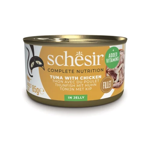 Консерва Schesir тунець з куркою в желе для котів