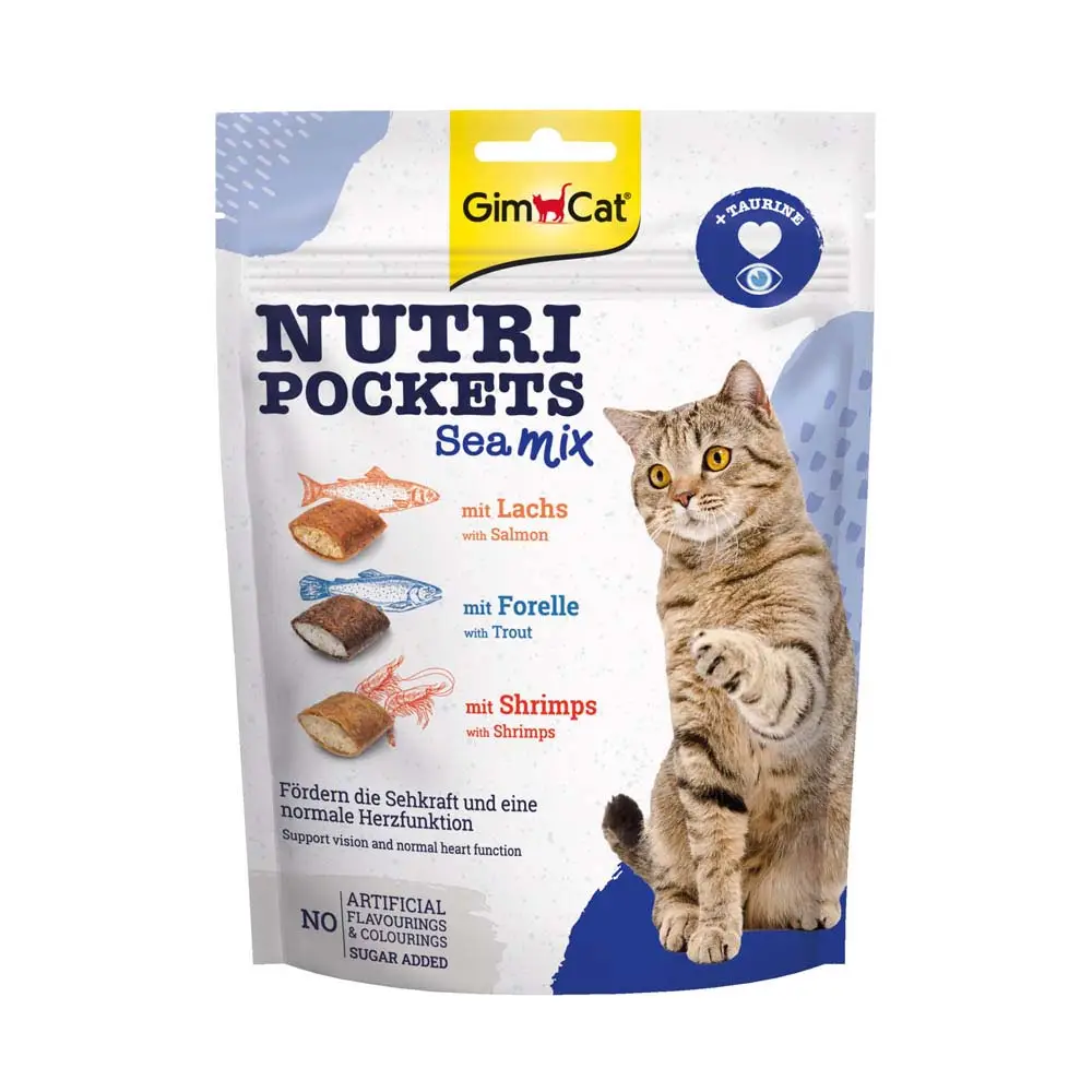 GimCat Nutri Pockets Sea Mix - морський мікс подушечок для котів, 150г