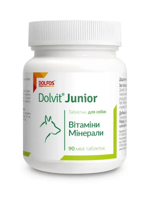 Dolfos DolVit Junior Mini комплекс вітамінів та мінералів для цуценят малих порід, 90таб
