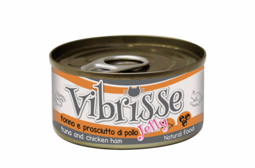 VIBRISSE JELLY тунець та куряча шинка в желе Консерва для котів