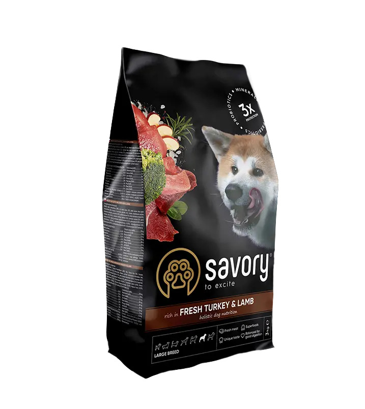 Savory Large Breeds rich in Fresh Turkey and Lamb