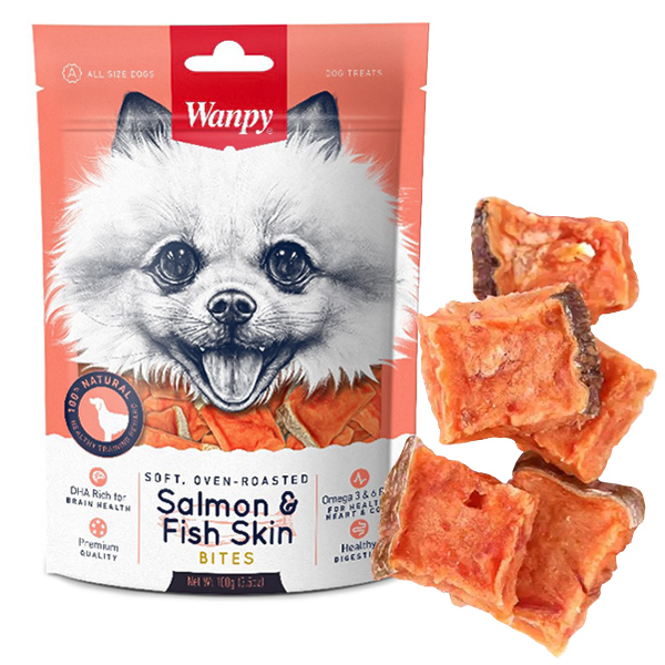Wanpy Soft Salmon & Fish Skin Bites