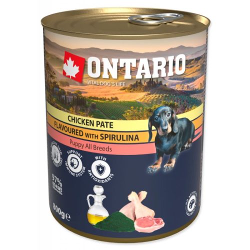 Ontario Puppy Chicken Pate Spirulina Salmon oil Консерви для цуценят з куркою, спіруліною та лососевою олією