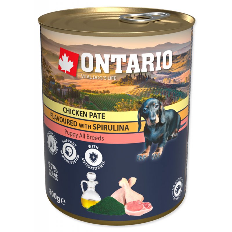 Ontario Puppy Chicken Pate Spirulina Salmon oil Консерви для цуценят з куркою, спіруліною та лососевою олією