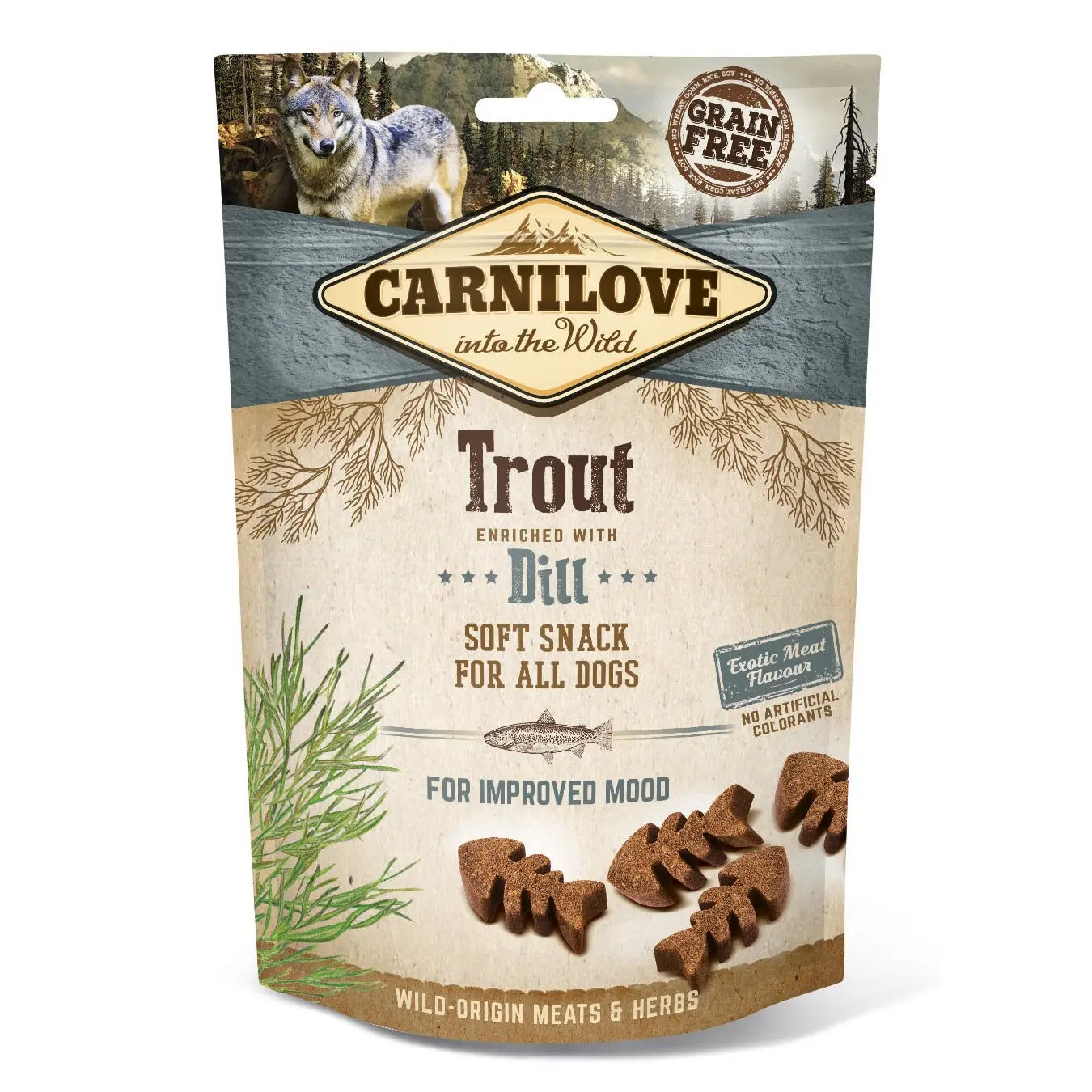 Carnilove Dog Soft Snack з фореллю та кропом для собак