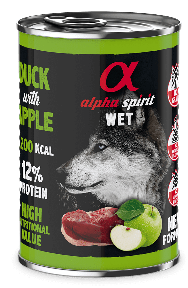 Alpha Spirit WET Duck with Green Apple консерва для собак 400г