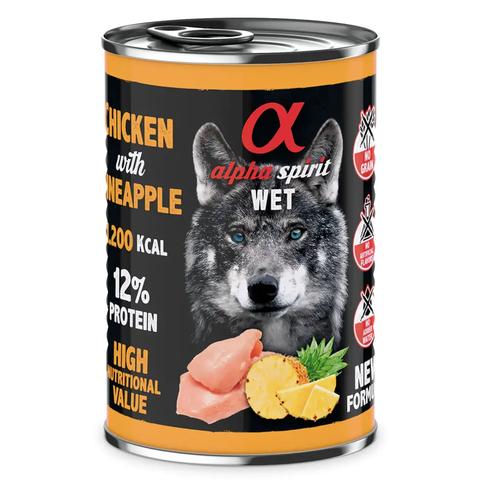 Alpha Spirit WET Chicken with Pineapple консерва для собак 400г