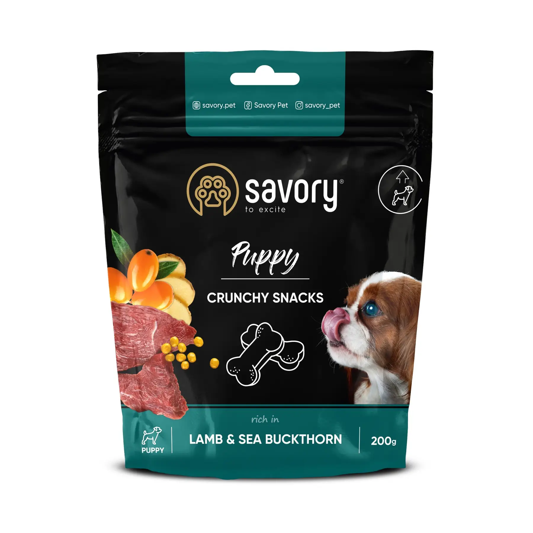 Savory Хрусткі ласощі для цуценят з ягням та обліпихою 200г