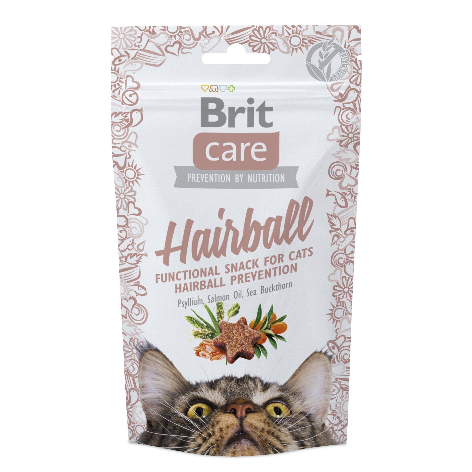 Ласощі для котів Brit Care Functional Snack Hairball для виведення шерсті