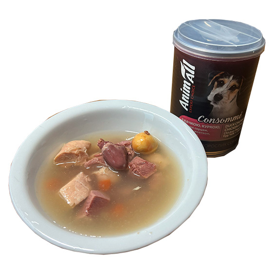 AnimAll Консоме для собак з качкою, куркою, курячим серцем та курячим жовтком