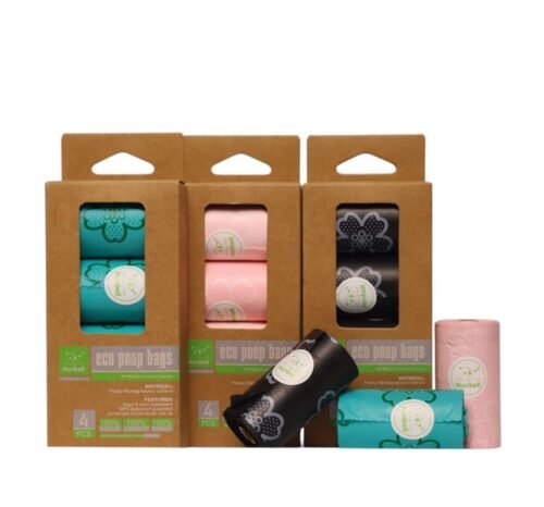 Nunbell Біорозкладні пакети для прибирання за собаками, з принтом