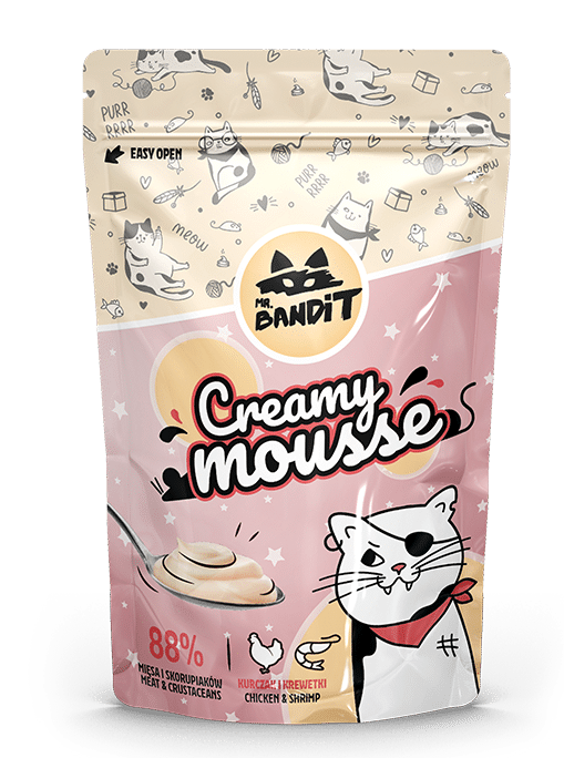 Рідкі ласощі Mr. Bandit Cat Creamy Mousse з куркою і креветками для котів