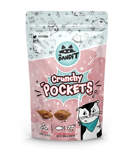 Mr. Bandit Хрусткі подушечки з тунцем і креветками для котів