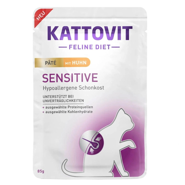 Пауч Kattovit Veterinary Sensitive Chicken Pate паштет з куркою для котів, 85г