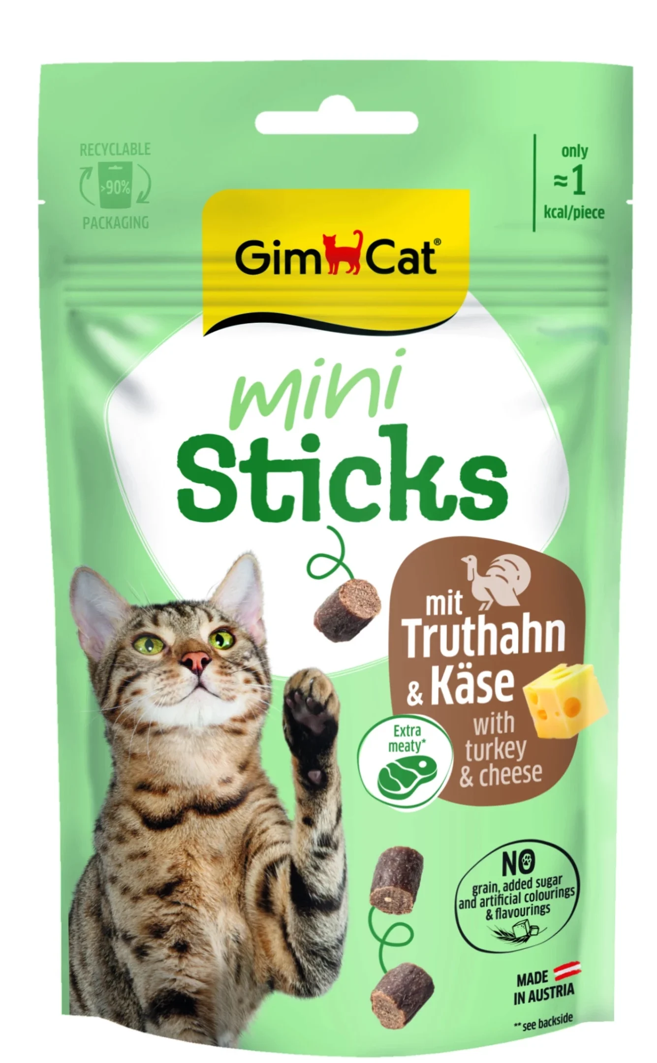 GimCat Mini Sticks з індичкою та сиром для котів 50 г