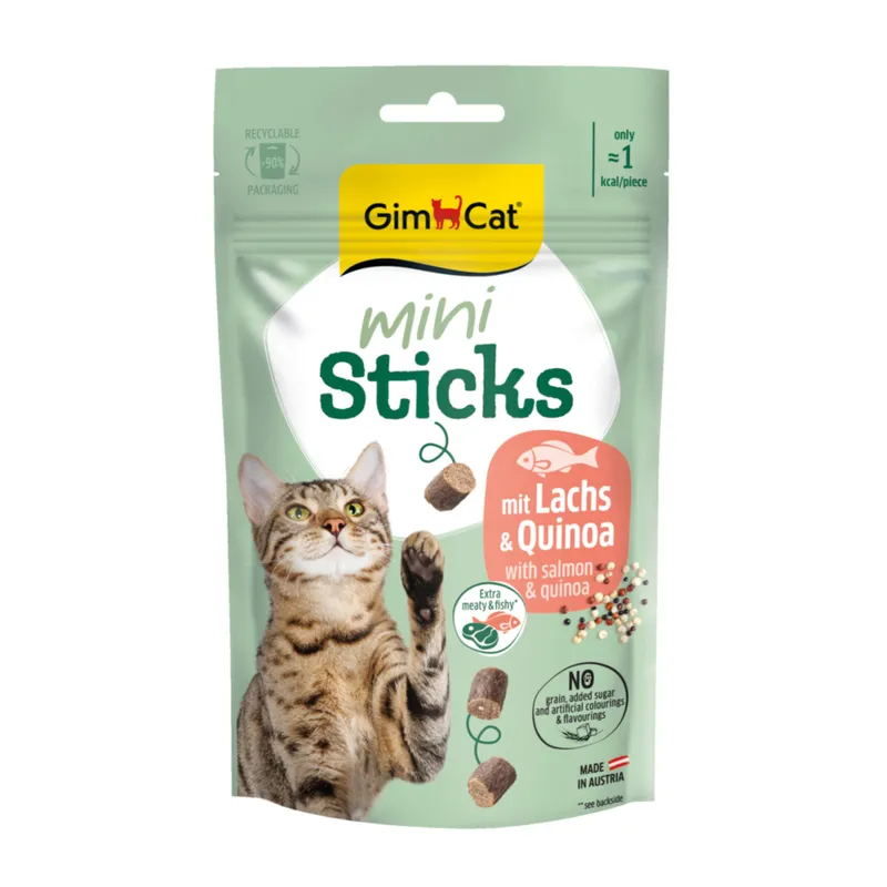 GimCat Mini Sticks з лососем та кіноа для котів 50 г