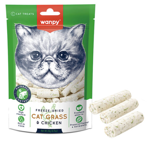 Wanpy Cat Grass & Chicken сублімовані ласощі для котів