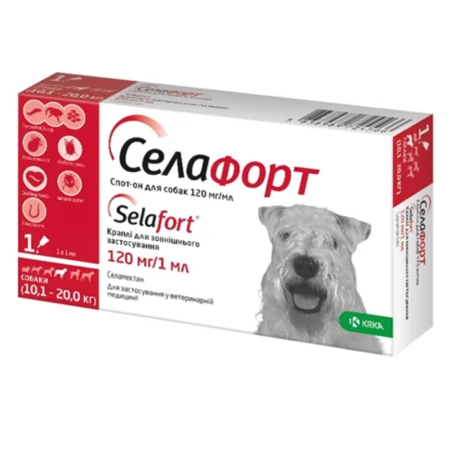 Селафорт краплі на холку для собак 10.1-20кг, 1 піпетка
