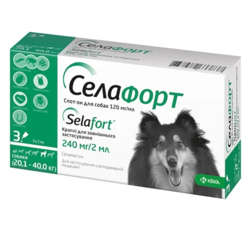Селафорт краплі на холку для собак 20.1-40кг, 1 піпетка