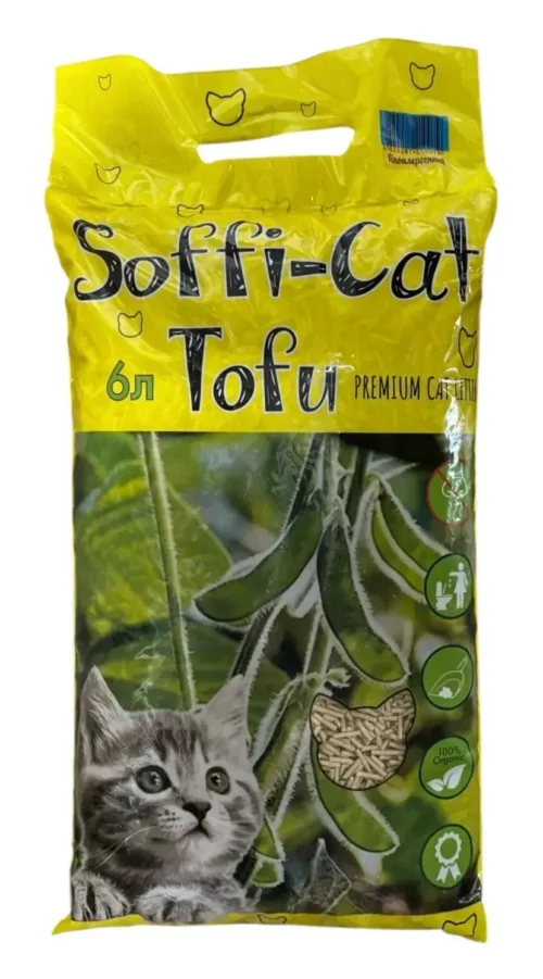 Soffi-Cat Tofu Наповнювач з тофу для котячого туалету, 6л