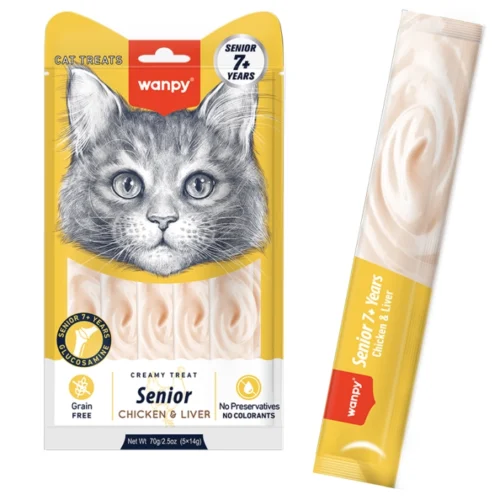 Wanpy Creamy Lickable Treats Senior Chicken & Liver