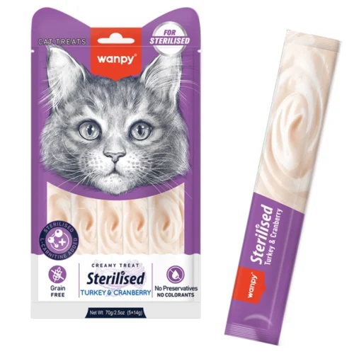 Wanpy Creamy Lickable Treats Sterilized Turkey&Cranberry